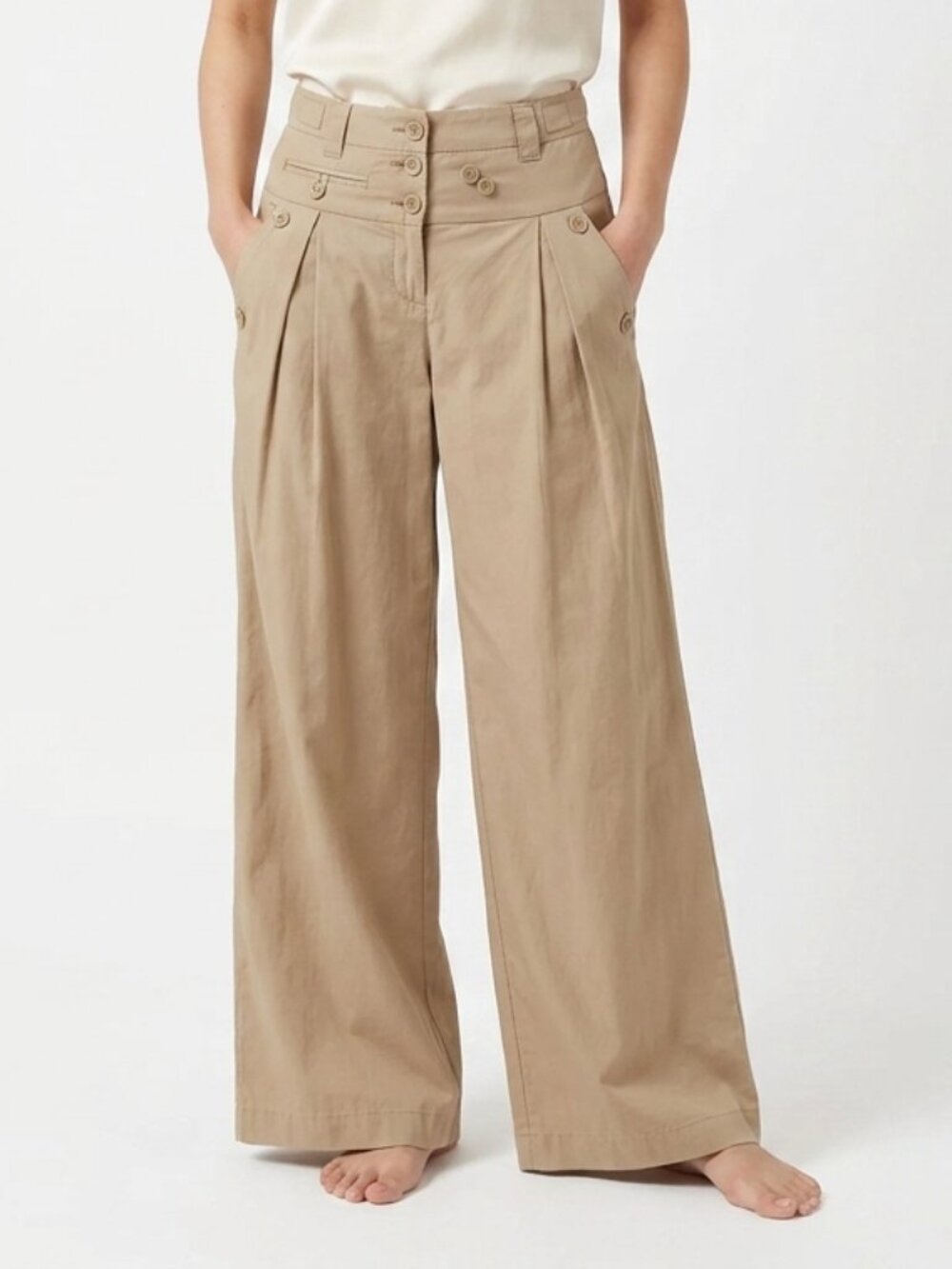 French Connection High Rise Cotton Pant NEW- Sz. 0